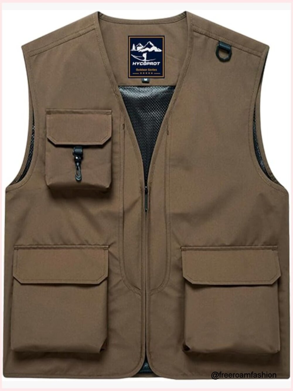Men's Lightweight Waterproof Sleeveless Vest with 5 Cargo Pockets for Outdoor - Picture 1 of 7